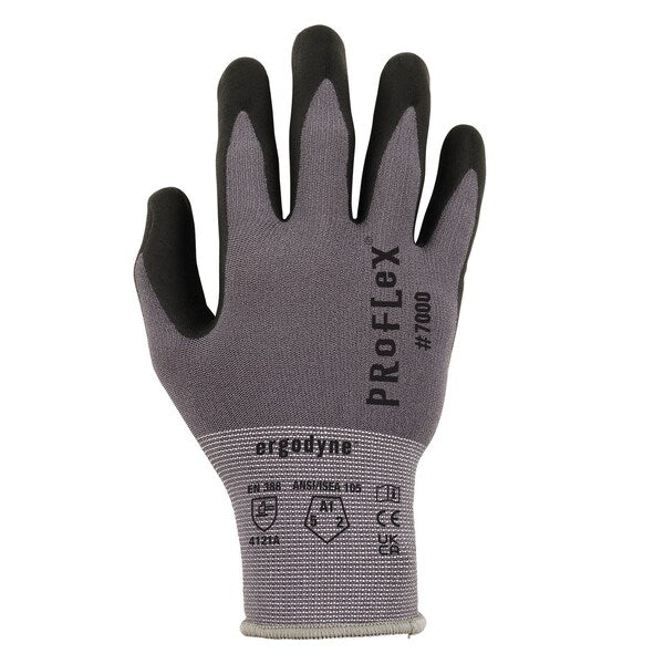 Nitrile-Coated Gloves Microfoam Palm, Gray, Size XL