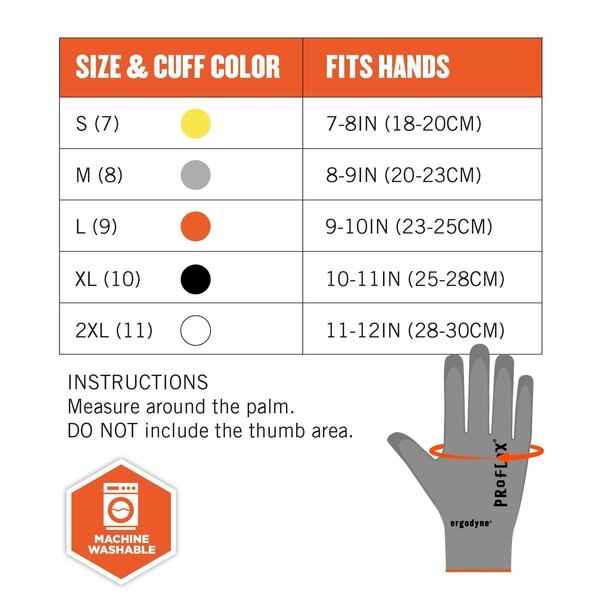 ANSI A2 PU Coated CR Gloves, Gray, Size S
