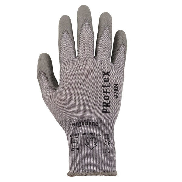 ANSI A2 PU Coated CR Gloves, Gray, Size M