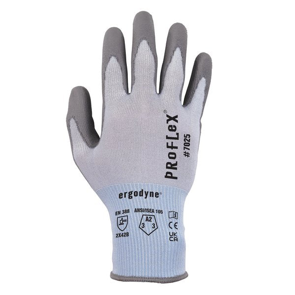 ANSI A2 PU Coated CR Gloves, Blue, Size XXL