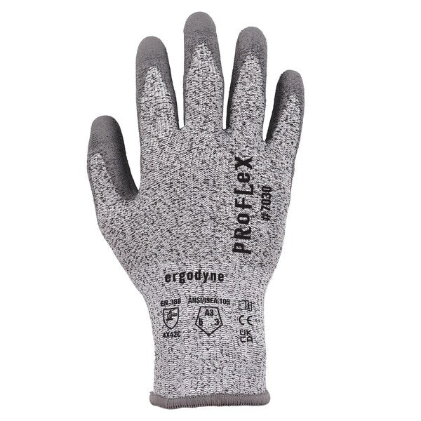 ANSI A3 PU Coated CR Gloves, Gray, Size S