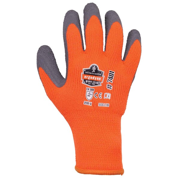 Orange Coated Lightweight Winter Work Gloves, XL, PR
