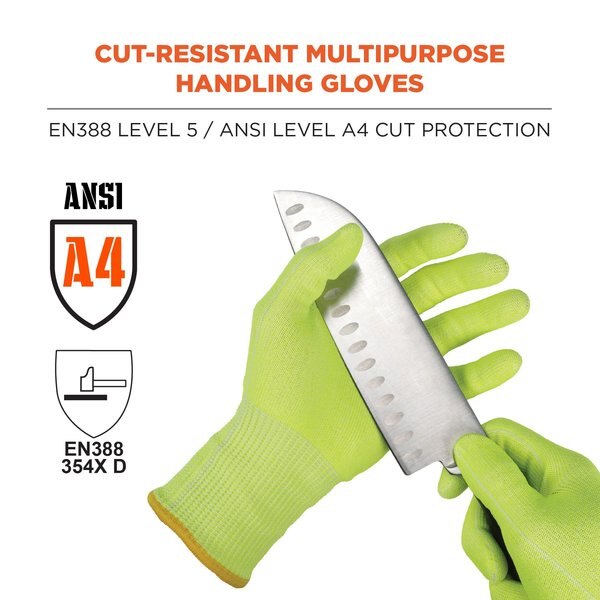 L Lime Cut Resistant Food Grade Gloves PR