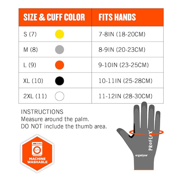 ANSI A7 PU Coated CR Gloves, Gray, Size XXL