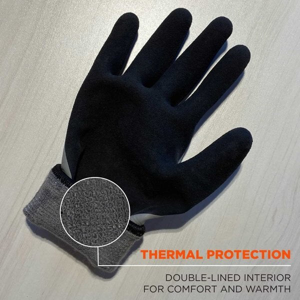 Gray Coated Waterproof Winter Work Gloves, M, PR