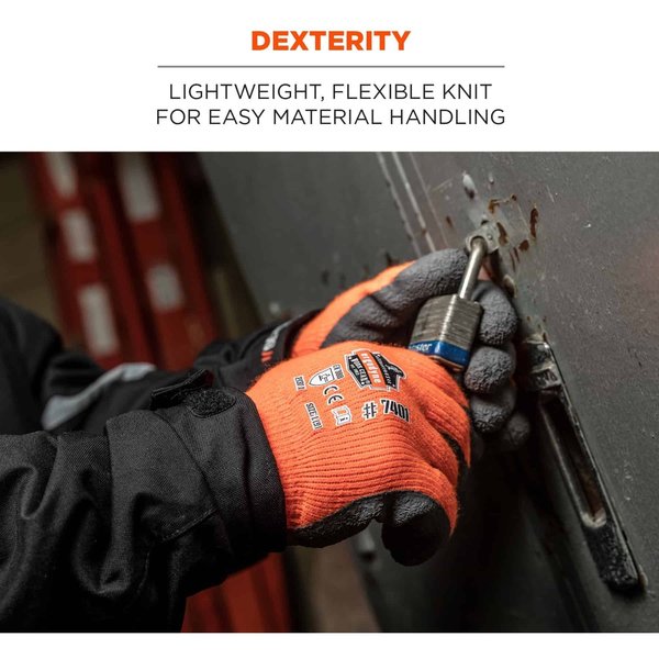 Orange Coated Lightweight Winter Work Gloves, L, PR