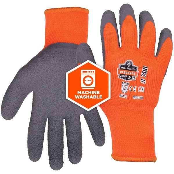 Orange Coated Lightweight Winter Work Gloves, L, PR