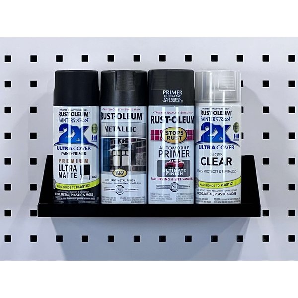 12 In. W x 6 In. D Black Epoxy Coated Steel Shelf for LocBoard