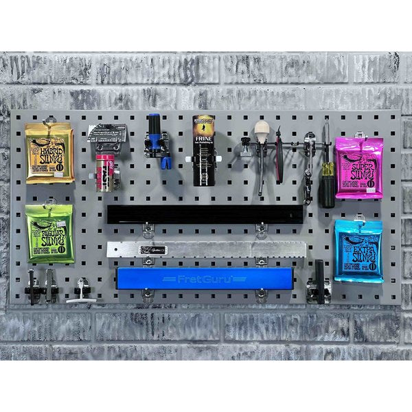 (2) 18 In. W x 36 In. H Gray Epoxy 18-Gauge Steel Square Hole Pegboards Mounting Hardware