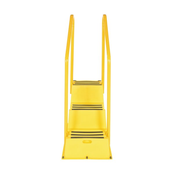 3 Step Yellow Polyethylene Nestable with Handrails