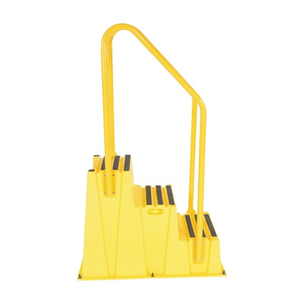 3 Step Yellow Polyethylene Nestable with Handrails