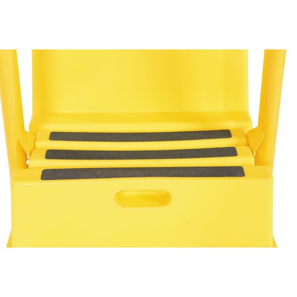 3 Step Yellow Polyethylene Nestable with Handrails