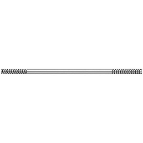 Double-End Threaded Rod, 10-32 Thread to 10-32 Thread, 1 ft, Steel, Zinc Plated