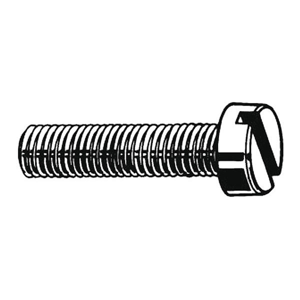 #10-24 x 1-1/2 in Slotted Pan Machine Screw, Plain 18-8 Stainless Steel, 100 PK