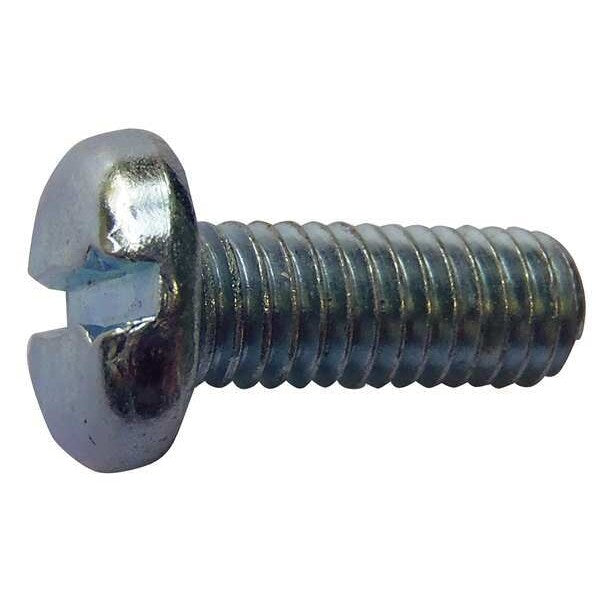#8-32 x 1/2 in Slotted Pan Machine Screw, Zinc Plated Steel, 100 PK