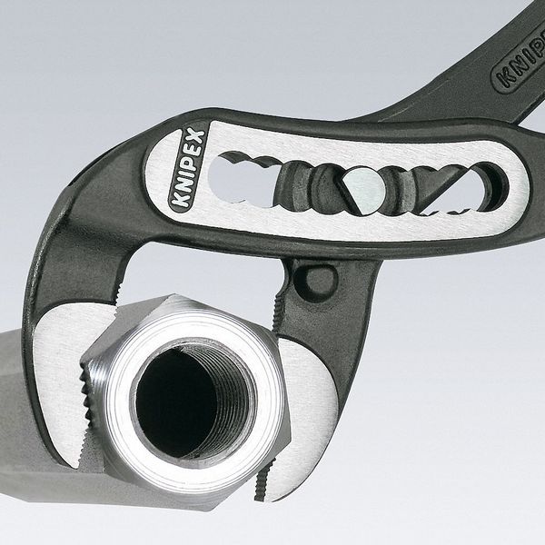 10 in V-Jaw Water Pump Plier Serrated, Plastic Grip