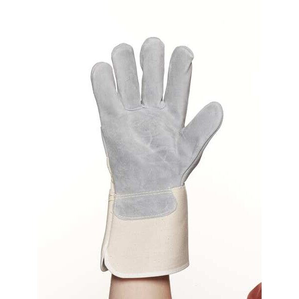 Leather Palm Gloves, XL, White, PR