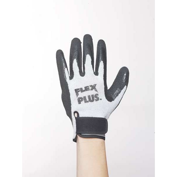 Latex Coated Gloves, Palm Coverage, Black/Gray, M, PR