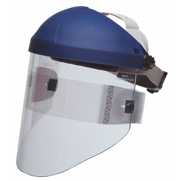 Faceshield Visor, Polycarbonate, Uncoated, 9 in Visor Height, 14.5 in Visor Width, Clear