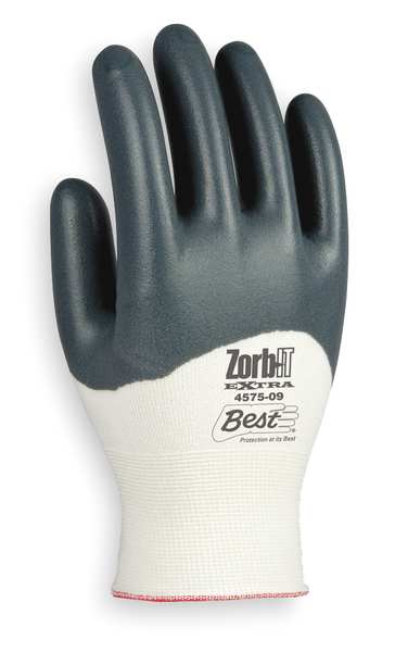 Coated Gloves, L, Gray/White, PR