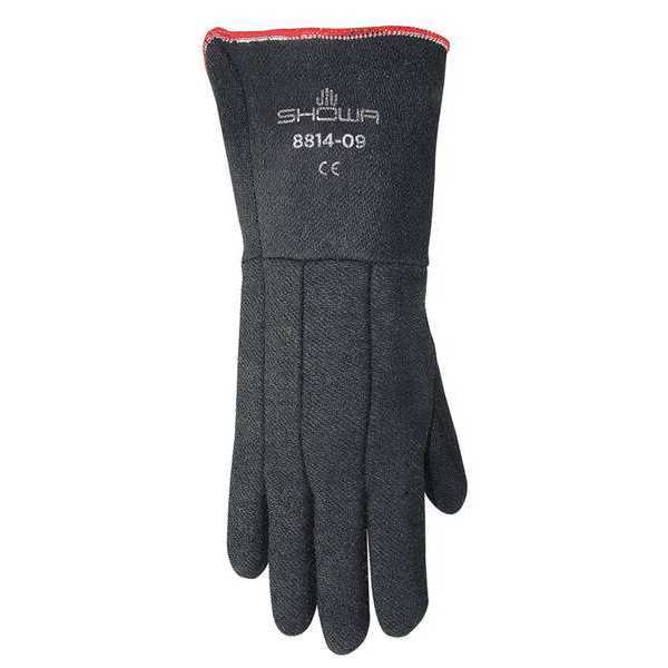 CharGuard Heat Resistant Gloves, 14 in Length, Large, Black, 1 Pair