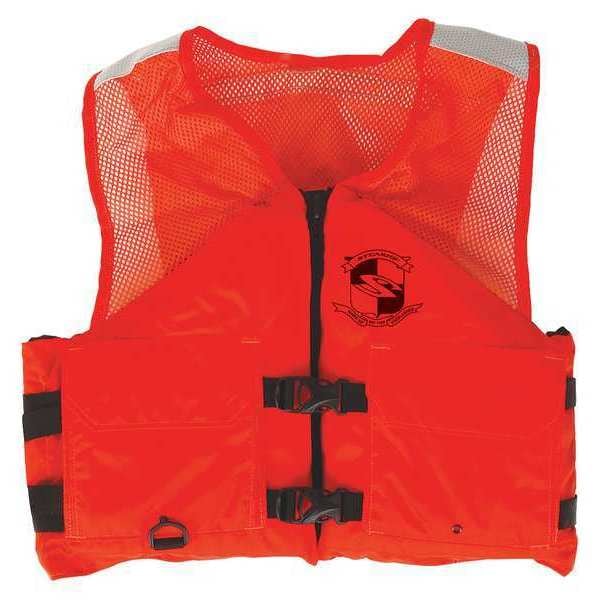 Flotation Vest, Orange, Nylon, Small