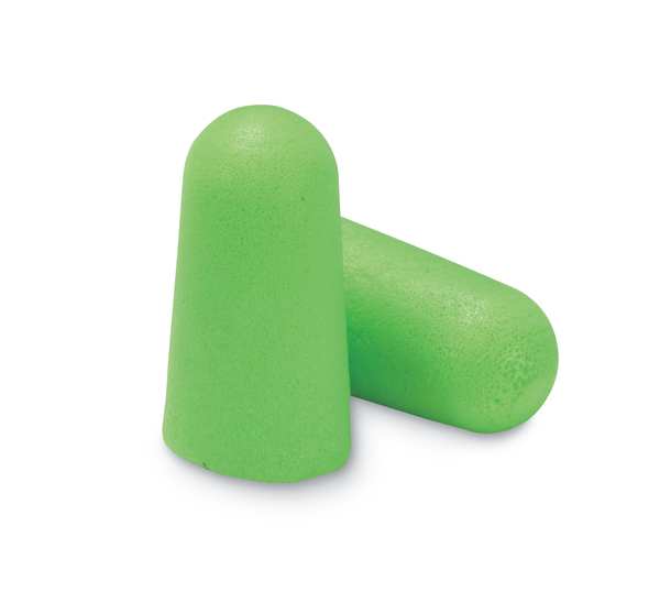 Pura-Fit Disposable Corded Ear Plugs, Bullet Shape, NRR 33 dB, M, Green, 100 Pairs