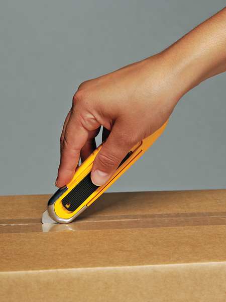 Safety Knife, Self-Retracting, Rounded Safety Blade, 6 in L.