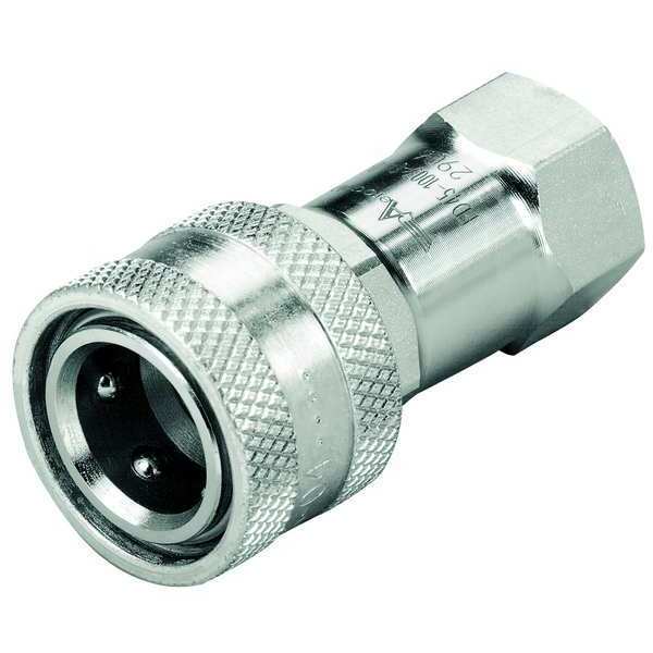 Hydraulic Quick Connect Hose Coupling, 316 Stainless Steel Body, Push-to-Connect Lock, HK Series
