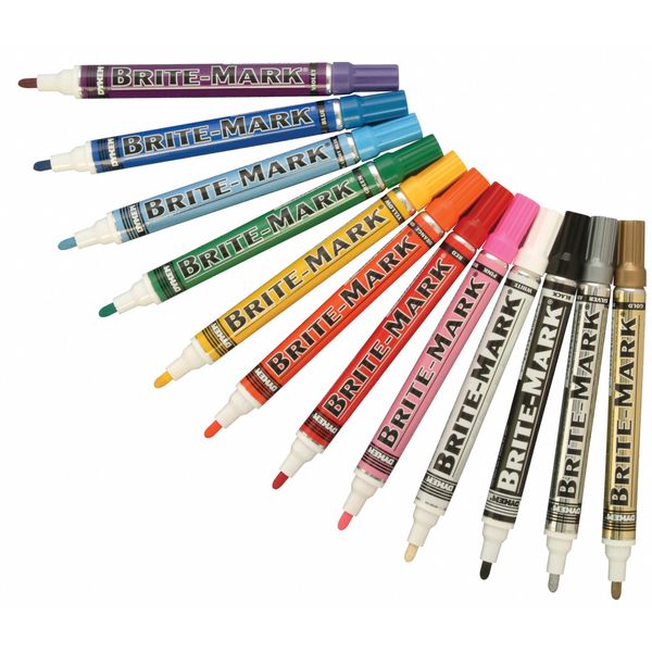 Permanent Permanent Paint Marker/Valve Action, Medium Tip, Silver Color Family, Paint