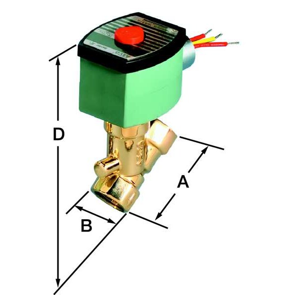 120V AC Brass Solenoid Valve, Normally Open, 1/2 in Pipe Size