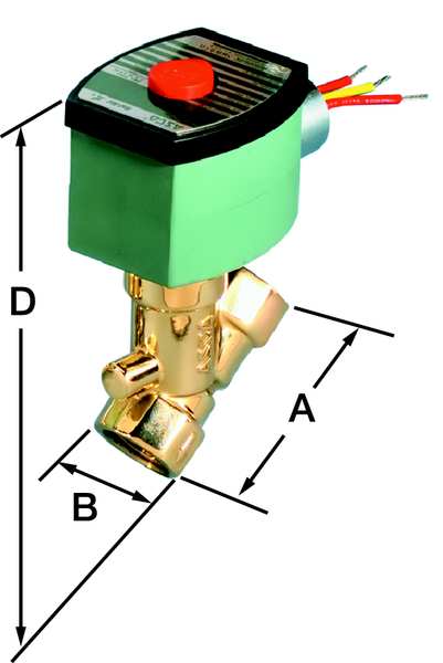 120V AC Brass Fuel Gas Solenoid Valve, Normally Closed, 1/2 in Pipe Size