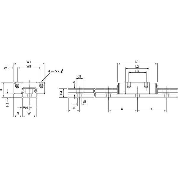 Microguide Assy, Single Carriage, 310 mm L