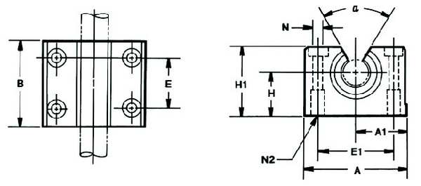 Pillow Block, 2.000 In Bore, 4.750 In L