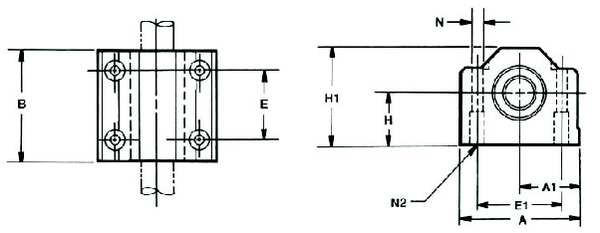 Pillow Block, 0.375 In Bore, 2.750 In L