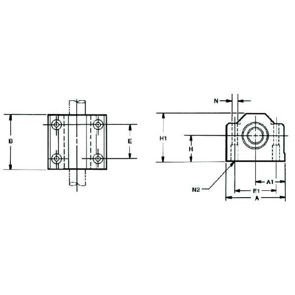 Pillow Block, 0.625 In Bore, 4.000 In L