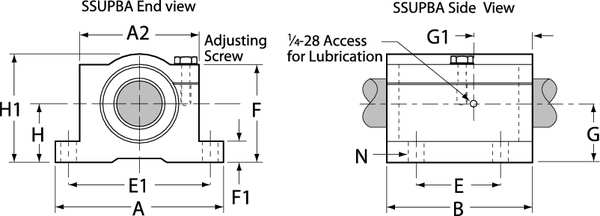 Pillow Block, 0.375 In Bore, 2.750 In L