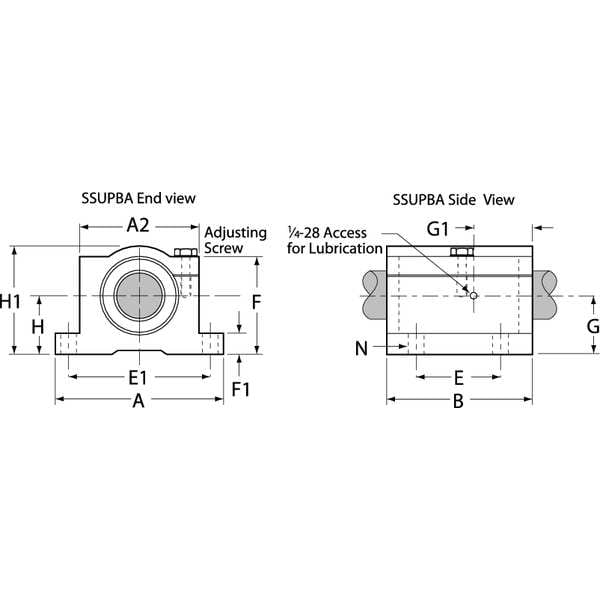 Pillow Block, 0.750 In Bore, 4.500 In L