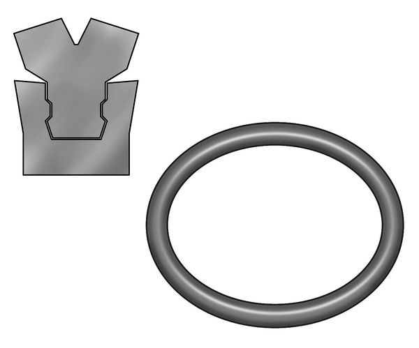 Rod Seal, 2 1/4 IDx2 3/4 OD, 1/4 Wx3/8 H
