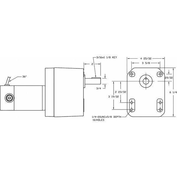 DC Gearmotor, 570.0 in-lb Max. Torque, 15 RPM Nameplate RPM, 90V DC Voltage