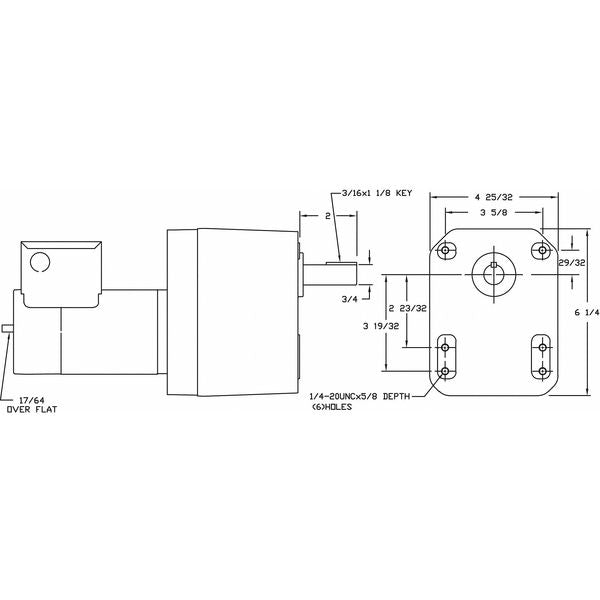 AC Gearmotor, 710.0 in-lb Max. Torque, 1.2 RPM Nameplate RPM, 115/230V AC Voltage, 1 Phase