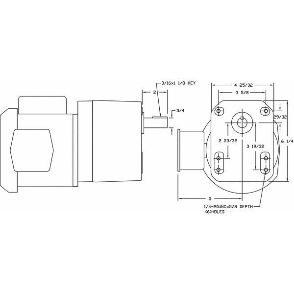 AC Gearmotor, 490.0 in-lb Max. Torque, 58 RPM Nameplate RPM, 115/230V AC Voltage, 1 Phase