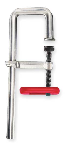 10 in Bar Clamp Steel and Plastic Handle and 4 3/4 in Throat Depth
