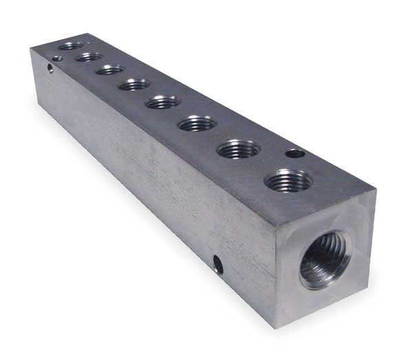 Manifold, Stainless Steel, NPT, 7-3/8 In. L