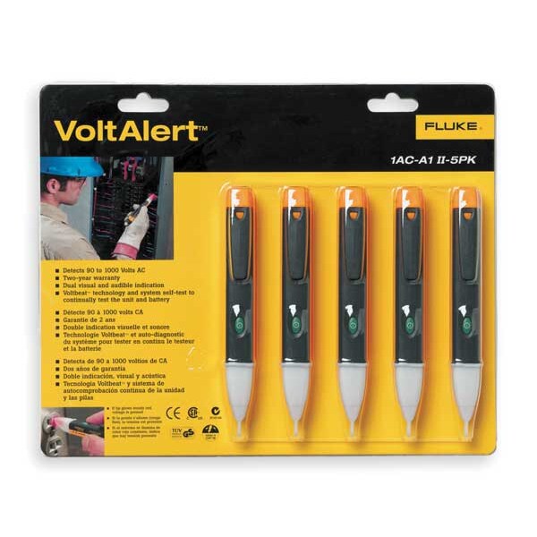 Voltage Detector, 90 to 1000V AC, 5 in Length, Audible, Visual Indication