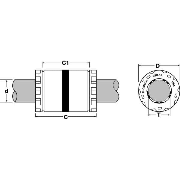 Ball Bushing, Bore Dia 1.250 In