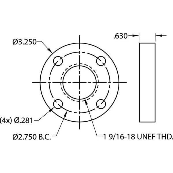 Ball Screw Flange, Flange Dia 1.620 In