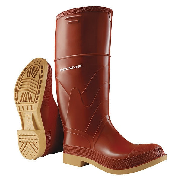 Size 13 Men's Steel Rubber Boot, Brick Red