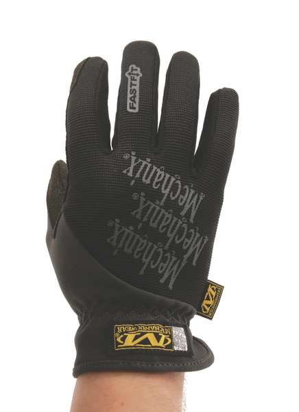 Mechanics Gloves, FastFit, TrekDry Material, High Dexterity, Black, Large, 1 Pair