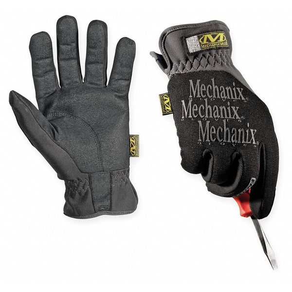 Mechanics Gloves, FastFit, TrekDry Material, High Dexterity, Black, Large, 1 Pair